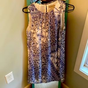 Navy and white dress